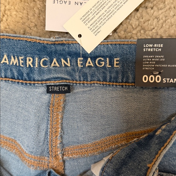 American Eagle Outfitters Two-Tone Blue Flare Jeans - Picture 2 of 9